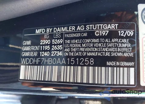 2010 Mercedes-Benz E 63 Amg z USA, uszkodzony, nr VIN WDDHF7HB0AA151258